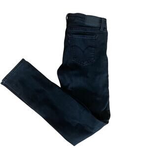 Levi's 711 Skinny Mid Rise Black Distressed size 28" Goth Emo Y2K